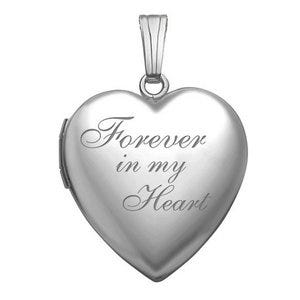 Sterling Silver "Forever In My Heart" Heart Photo Locket