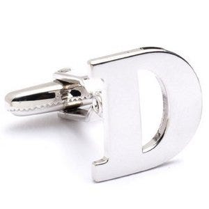 Genuine Sterling Silver Letter "D" Cufflinks