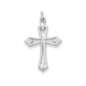 14k White Gold Passion Cross Charm
