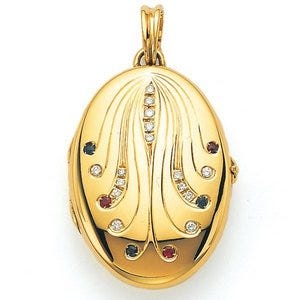 Victor Mayer 18K Gold Diamond Locket With Assorted Gems - 18K Yellow Gold