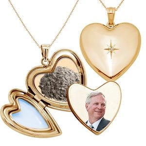 Cremation & Hair Photo Locket with Diamond