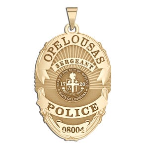 Personalized Opelousas Louisiana Police Badge with Your Rank, Number & Department