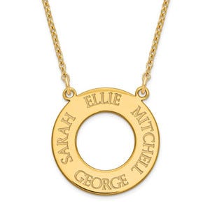 Personalized Mother's Disc with up to 4 Names & Chain Included