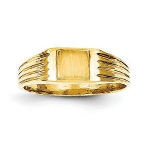 14K Gold Boy's Fancy Square Signet Ring