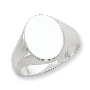 Sterling Silver Men's Oval Solid Back Signet Ring