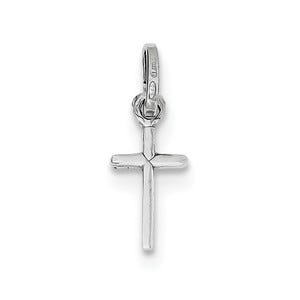 Sterling Silver Rhodium-plated Cross Charm