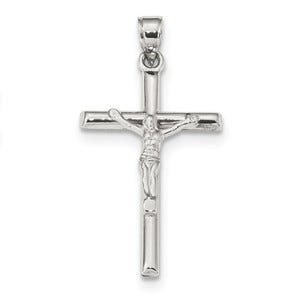 10k White Gold Crucifix Pendant