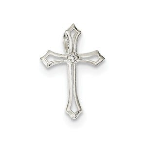 Sterling Silver CZ Cross Charm