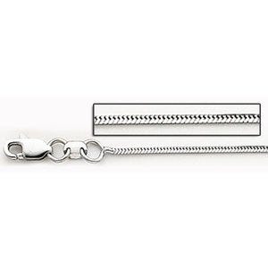 14K White Gold 0.8mm Round Snake  Chain