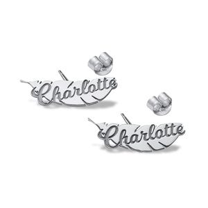 Pair of Feather Name Earrings