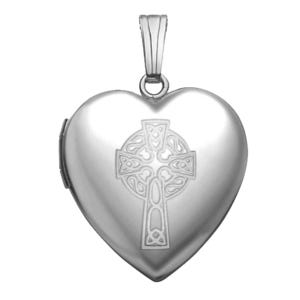 Sterling Silver  "Sweetheart" Celtic Cross Locket