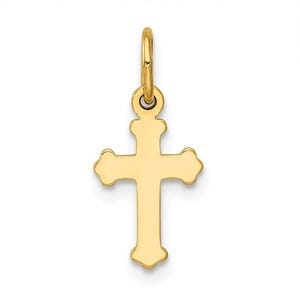 14k Mini Polished Cross Charm