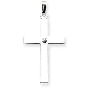 14k White Gold .03ct. Diamond Cross Pendant