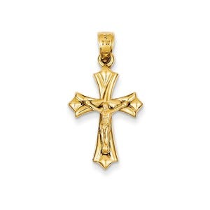 14k Reversible Crucifix /Cross Pendant