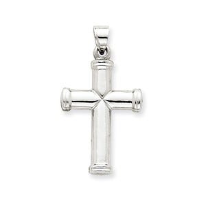 14k White Gold Polished Cross Pendant