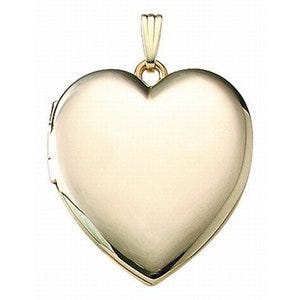 14K Gold Filled Heart Photo Locket - 1-1/4 inch x 1-1/4 inch