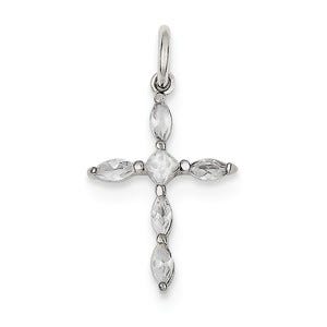 Sterling Silver CZ Cross Charm