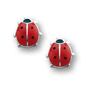 Sterling Silver Lady Bug  Children Post Earrings
