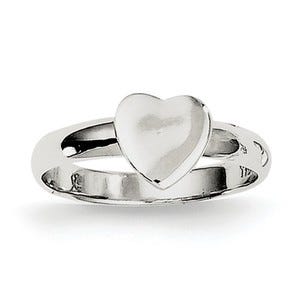 Sterling Silver Polished Heart Children's Ring