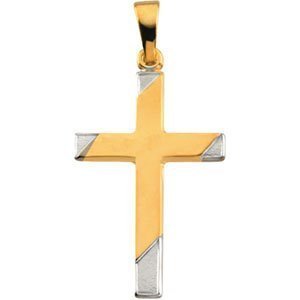 14K Two-Tone Gold CROSS PENDANT