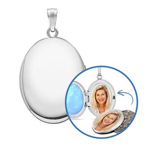 Sterling Silver Classic Oval Cremation & Hair Photo Locket