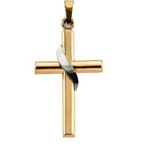 14K Two-Tone Gold CROSS PENDANT