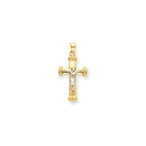 14k Two-tone Crucifix Pendant