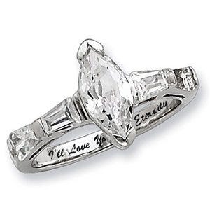 Sterling Silver Marquise Cubic Zirconia Promise Ring