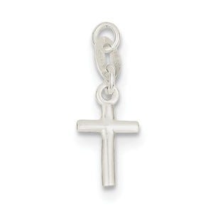 Sterling Silver Polished Cross Charm