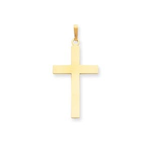 14k Satin Cross Pendant