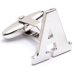 Genuine Sterling Silver Letter "A" Cufflinks