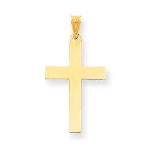 14k Satin Cross Pendant