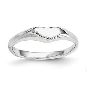 Sterling Silver Plated Children's Polished Heart Ring