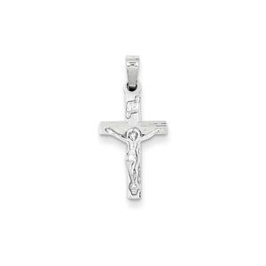 14k White Gold INRI Crucifix Charm