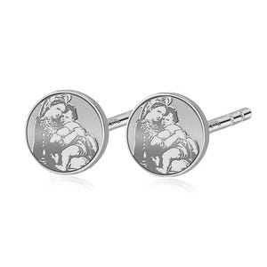 Pair of "Blessed Mother" Virgin Mary Stud Earrings