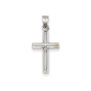14k White Gold Cross Pendant