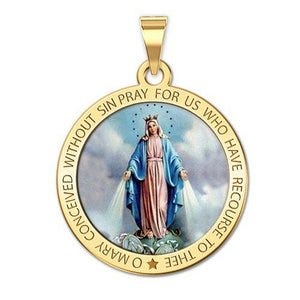 Miraculous Medal Round Color "EXCLUSIVE"