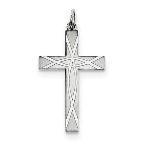 Sterling Silver Laser Designed Cross Pendant