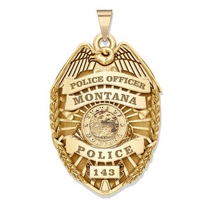 Personalized Montana Police Badge with Your Rank, Number & Department