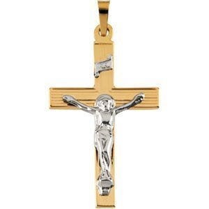 14K Two-Tone Gold CRUCIFIX PENDANT