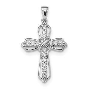 Sterling Silver CZ Cross Pendant