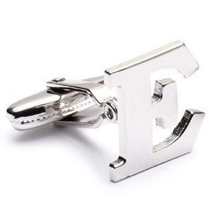 Genuine Sterling Silver Letter "E" Cufflinks