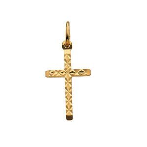 14K Yellow Gold CROSS PENDANT W/DESIGN
