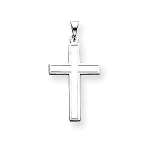 14k White Gold Florentine Latin Cross Pendant