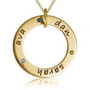 Personalized Three Birthstones Disc