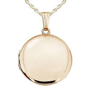 14K Gold Filled Round Photo Locket - 1 inch x 1 inch