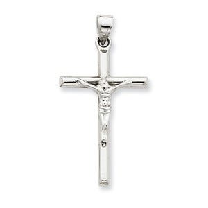 14k White Gold Crucifix Pendant