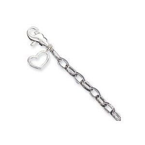 Sterling Silver Solid Polished Fancy Heart Anklet