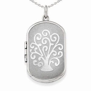 Sterling Silver Tree of Life Dog Tag Photo Locket