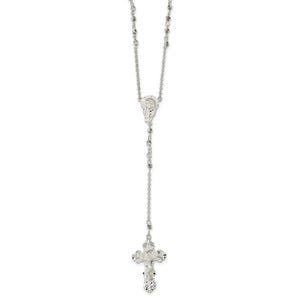Sterling Silver Diamond Cut 25in INRI Rosary
